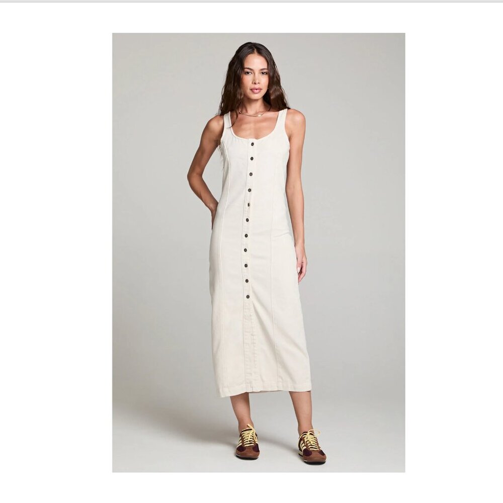 NWT Saltwater Luxe Cream Denim Dress. Size Small. Solara Midi Dress